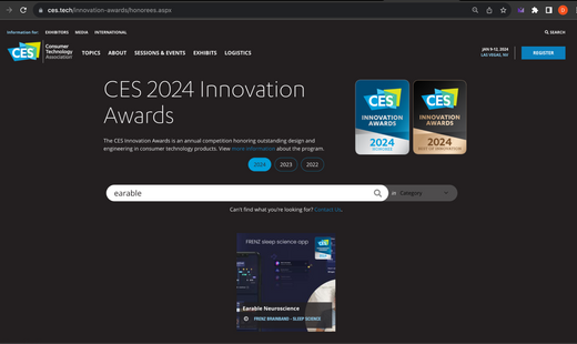 Revolutionizing Sleep Tech: Earable FRENZ Brainband Celebrating Another CES Innovation Award Win in 2024